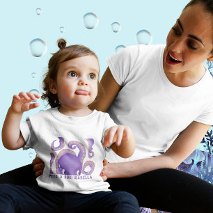 Flüchtige Blick A Boo Lila Octopus Personalisierte Baby T-shirt