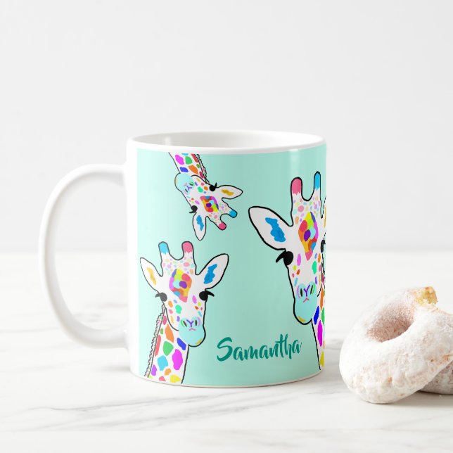 Flüchtige Blick-A-Boo Moderner Kunst-Spaß Kaffeetasse (Mit Donut)