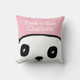 Flüchtige Blick-a-Boo Panda Personalisierter Name  Kissen