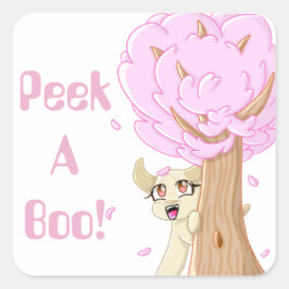 Flüchtige Blick-A-Boo Puppy Sticker!!! Quadratischer Aufkleber
