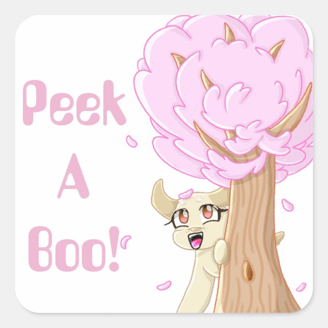 Flüchtige Blick-A-Boo Puppy Sticker!!! Quadratischer Aufkleber (Vorderseite)