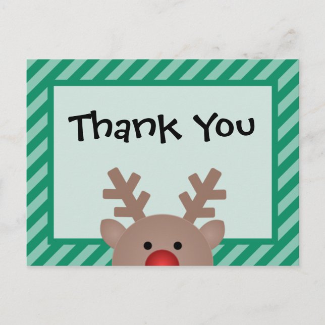 Flüchtige Blick A Boo Reindeer Holiday Vielen Dank Postkarte (Vorderseite)