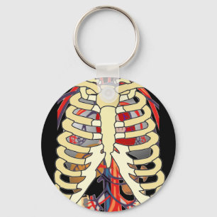 flüchtige Blick a Boo Ribcage Schlüsselanhänger