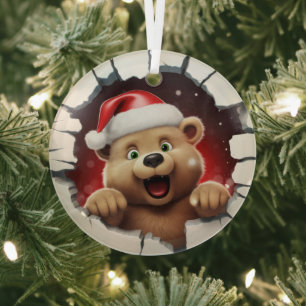 Flüchtige Blick-a-Boo Teddy Bär Weihnachtsschmuck