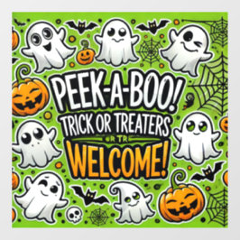 Flüchtige Blick-a-Boo-Trick oder Treaters Begrüßun Fensteraufkleber