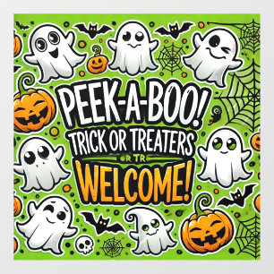 Flüchtige Blick-a-Boo-Trick oder Treaters Begrüßun Fensteraufkleber