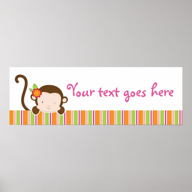 Flüchtige Blick Ein Boo Pink Girl Monkey Baby Dusc Poster (Vorne)