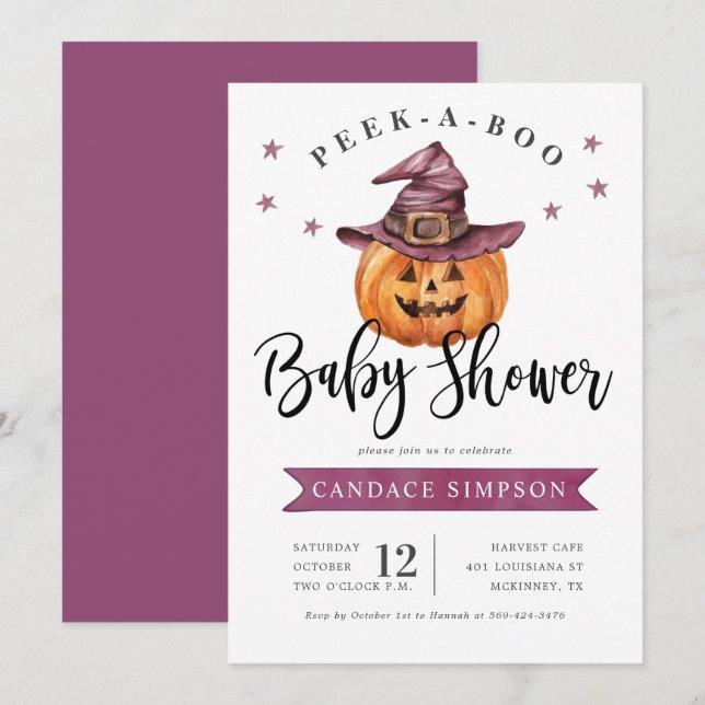 Flüchtige Blick Eine Kinderdusche für Boo Hallowee Einladung (Vorne/Hinten)