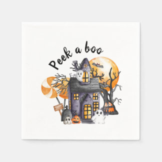 Flüchtige Blick eines BOO Halloween Babyduschutens Serviette