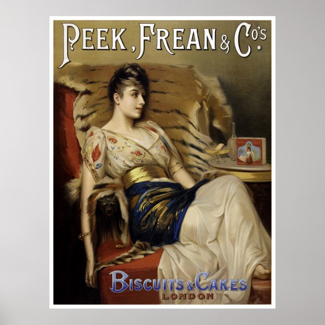 Flüchtige Blick Frean Vintage Werbeplakette wieder Poster (Vorne)