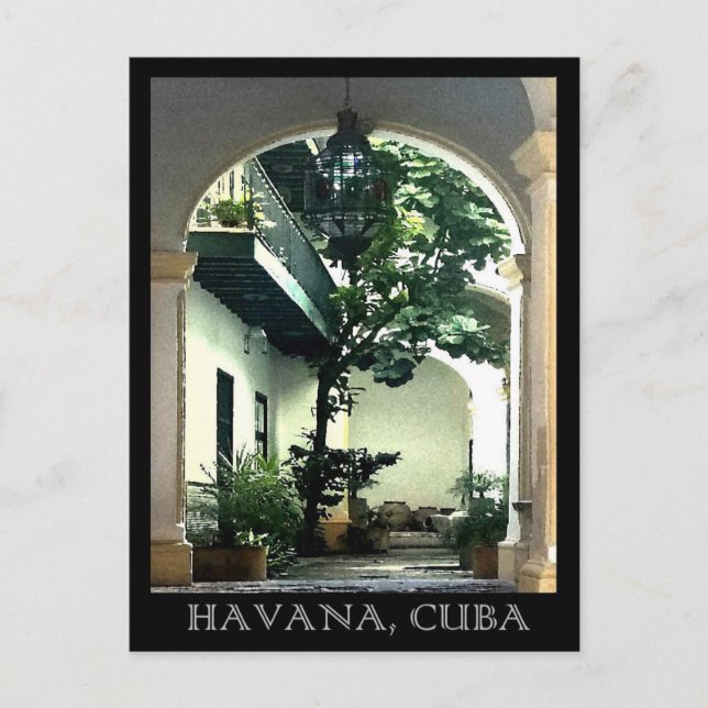 Flüchtige Blick in einen Hof, Havanna, Kuba Postkarte (Vorderseite)