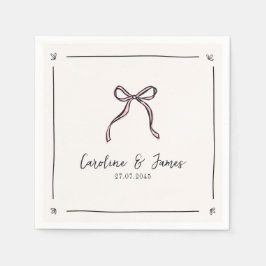 Flüchtige Hand Drawn Pink Bow Hochzeit Serviette
