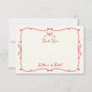 Flüchtige Hand gezeichnete Bogen Hochzeit Danke Ka