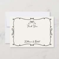 Flüchtige Hand gezeichnete Bogen Hochzeit Danke Ka