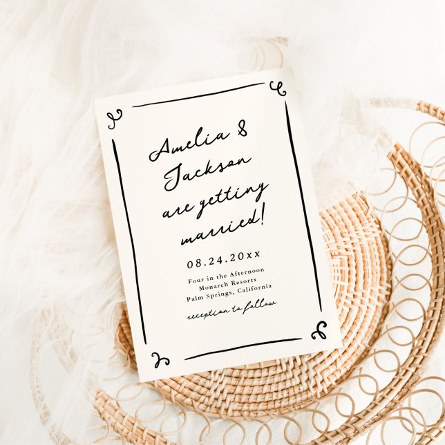 Flüchtige handgezeichnete Hochzeit Einladung (Von Creator hochgeladen)