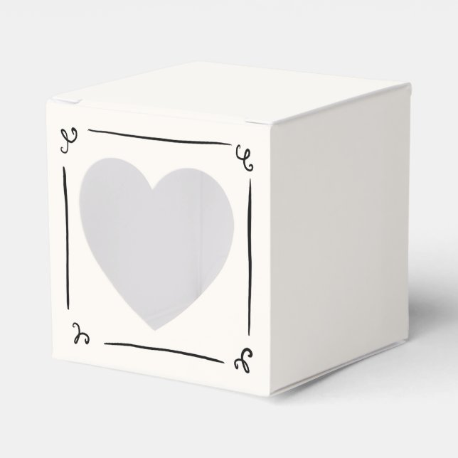 Flüchtige handgezeichnete Hochzeit Geschenkschachtel (Vorderseite)