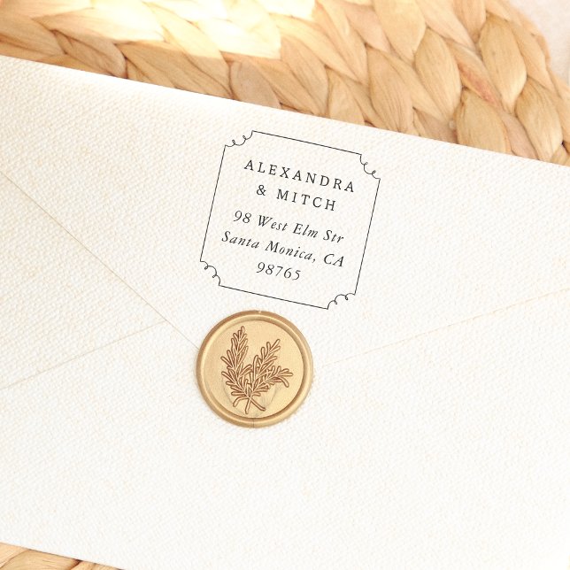 Flüchtige handgezeichnete Rahmen-Rücksendeadresse Gummistempel (Rubber Stamp Mock-up)