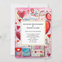 Flüchtige Herzen und Liebe Letters Muster Hochzeit
