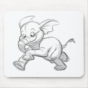 Flüchtiger Baby-Elefant Mousepad