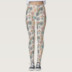 Flüchtiger Regenbogen und botanische Lüster Leggings
