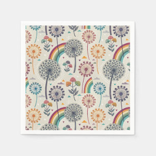 Flüchtiger Regenbogen und botanische Lüster Serviette