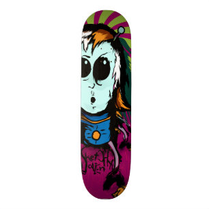 Flüchtiges alien existiert u. lebt auf Ihrer Skateboard