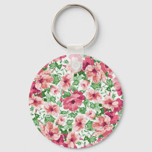 Flüchtiges Blumenmuster des Girly Mädchens Schlüsselanhänger