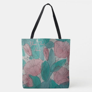 flüchtiges contempory Blumenmusterrosa und -GRÜN Tasche