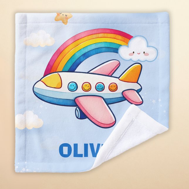 Flüchtiges Flugzeug mit Regenbogen Waschlappen (Von Creator hochgeladen)