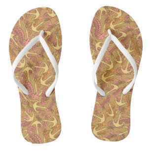 Flüchtiges Seepferd-und Anker-Muster Flip Flops