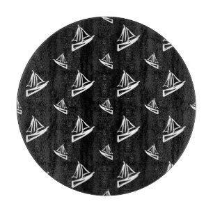 Flüchtiges Segelboot-Muster Schneidebrett