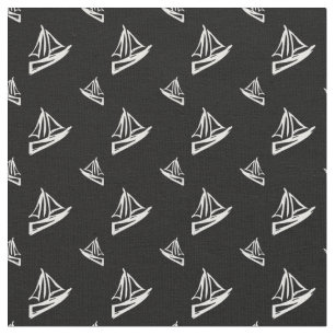 Flüchtiges Segelboot-Muster Stoff