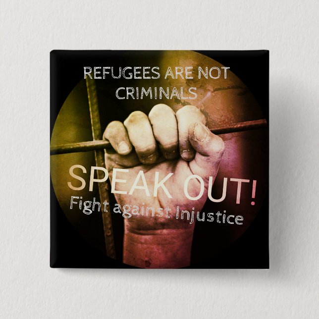 Flüchtlinge SIND NICHT Verbrecher-Protest-Knopf Button (Vorderseite)