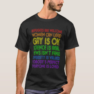 Flüchtlinge sind willkommen Frauen führen homosexu T-Shirt