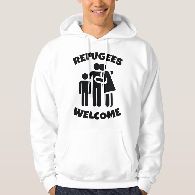 Flüchtlinge willkommen hoodie (Vorderseite)