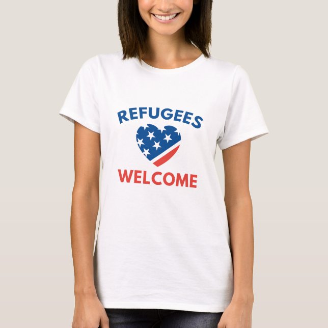 Flüchtlinge willkommen T-Shirt (Vorderseite)