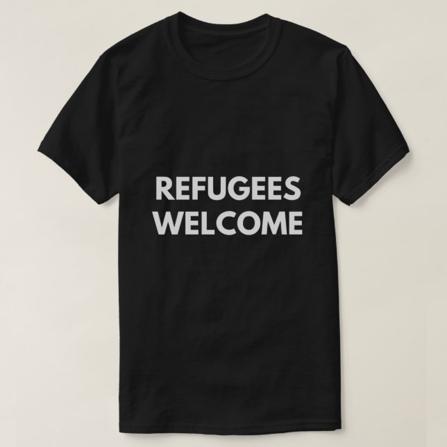 Flüchtlinge willkommen T-Shirt (Design vorne)