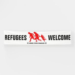 Flüchtlings-Willkommen holen Ihre Familie Banner