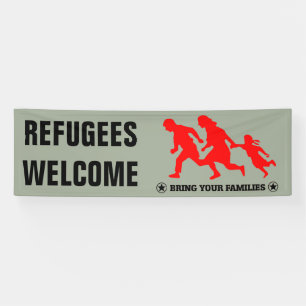 Flüchtlings-Willkommen holen Ihre Familie Banner