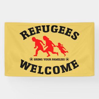 Flüchtlings-Willkommen holen Ihre Familien Banner
