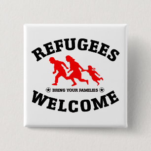 Flüchtlings-Willkommen holen Ihre Familien Button
