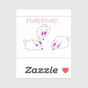 Fluddy Kaninchen-Aufkleber Aufkleber
