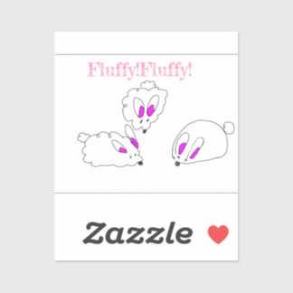 Fluddy Kaninchen-Aufkleber Aufkleber