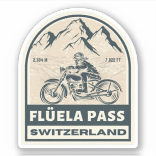 Flüela Pass swiss–alps motorcycle tour Aufkleber