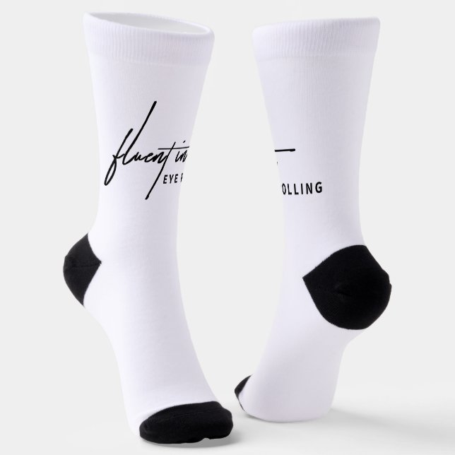 Fluent in Augenrollen - Sassy Statement Socks Socken (Gewinkelt)