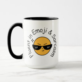 "Fluent in Emoji and Sarcasm" Sonnenkaffee Tasse