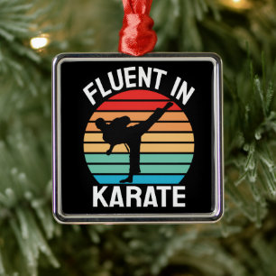 Fluent in Karate Funny Karate Ornament Aus Metall