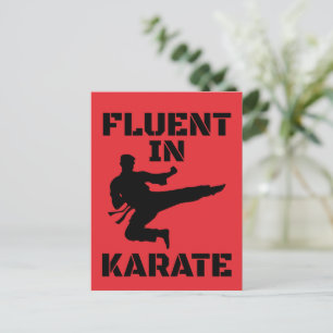 Fluent in Karate Funny Karate T - Shirt Postkarte