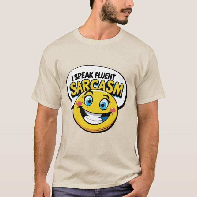 Fluent Sarcasm Emoticon T-Shirt (Vorderseite)