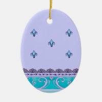 Fluer De Lis Blue Swirl Design
